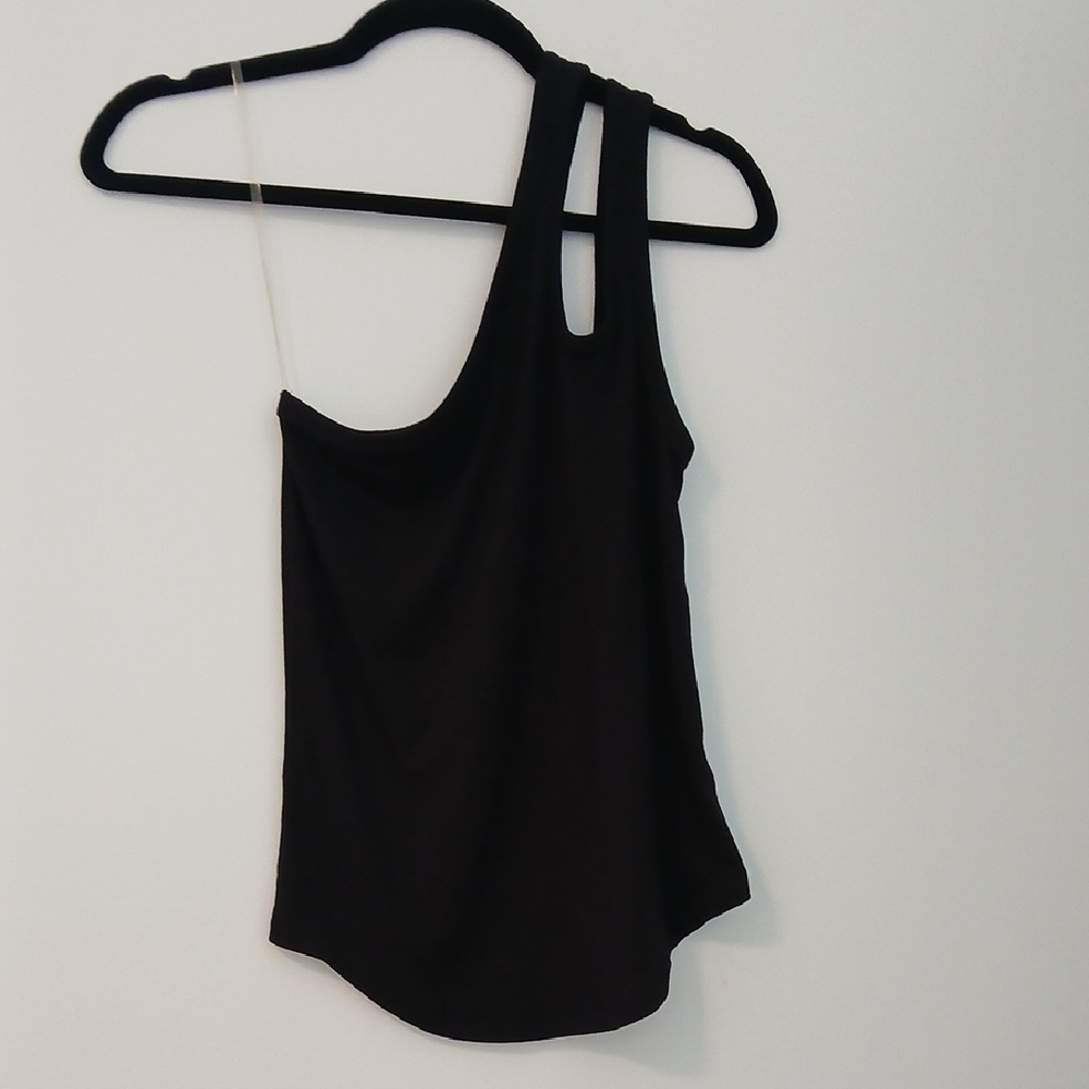 Old Navy Black Asymmetrical Cut Out Tank Top